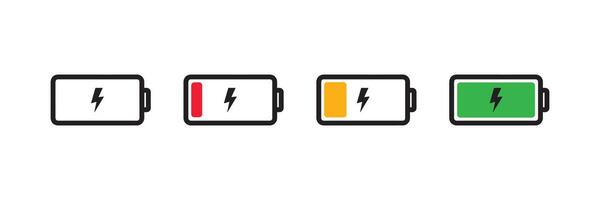 Battery Charge Level Icons Set Power Energy Indicator vector