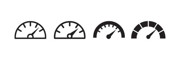 Speedometer Gauge Icon Set Performance Measurement vector