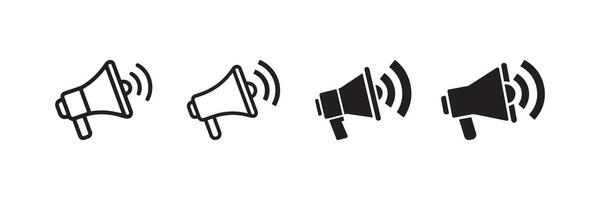Megaphone Announcement Icon Set Loudspeaker Sound Symbol vector