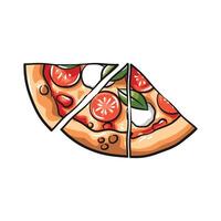 Colorful Collection of Sliced Pizzas with Various Toppings vector