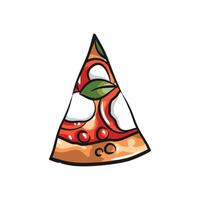 Vibrant and Colorful Sliced Pizzas with Assorted Toppings Art vector