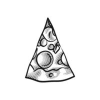 Artistic Line Art Collection of Pizzas with Detailed Toppings vector