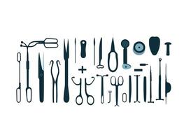 Various medical tools are shown on a white background vector