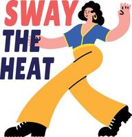Flat sticker of a character performing sway dance vector