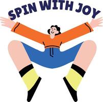 A flat style sticker of a character enjoying dancing vector