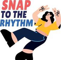 A flat style sticker of a character doing rhythmic dance vector