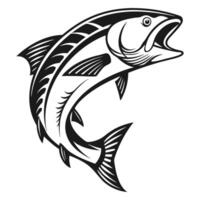 Black fish and white background vector