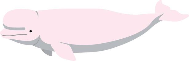 A gentle beluga whale swimming gracefully through serene waters in a minimal flat design style, showcasing the beauty of marine life in art vector