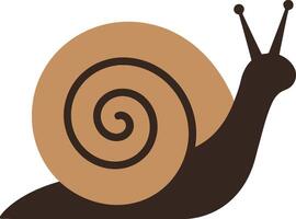 A charming snail with a spiraled shell, illustrated in a minimalistic style, showcasing earthy tones and smooth shapes, perfect for nature-themed art vector