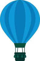 A vibrant blue hot air balloon floating gently in a clear sky, designed in a flat style, capturing a sense of adventure and freedom through art vector
