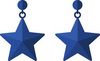 Blue star-shaped earrings in flat design showcasing a stylish and modern aesthetic, perfect for accessorizing, art vector
