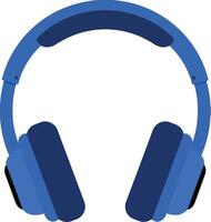 Blue headphones designed in a minimal style showcasing a sleek and modern look, emphasizing sound quality in vibrant art vector