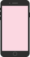 Black smartphone with a blank screen in a minimalistic style, featuring clean lines and simple shapes, showcasing modern technology in art vector
