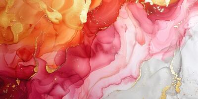 A painting with colorful paint and gold foil photo