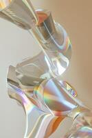 Abstract glass abstract background with a rainbow effect photo