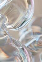 A close up of a glass with a swirl pattern photo