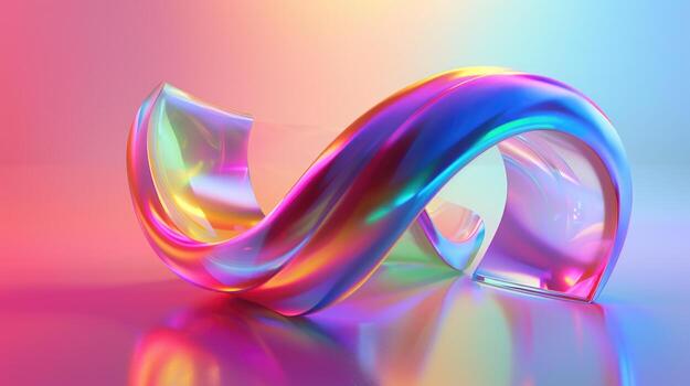 3d rendering of a colorful curved object photo
