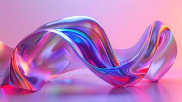 Abstract 3d rendering of a colorful wave photo