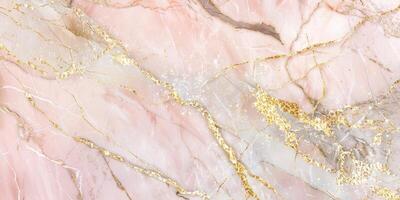 A pink marble background with gold foil photo