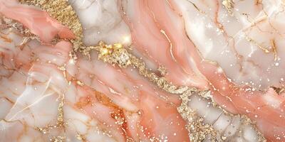 Marble texture with gold and pink colors photo