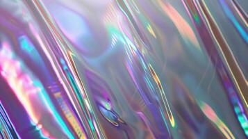 A close up of a shiny surface with many colors photo
