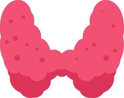 Cartoon-style thyroid gland in vibrant pink color with detailed texture showcasing health and anatomy in abstract design art vector