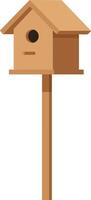 Wooden birdhouse on a wooden pole in a minimal design style showcasing simplicity and charm in art vector