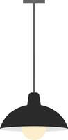 Modern black pendant lamp hanging from the ceiling in a minimalistic design, illuminating the space softly in art vector