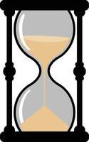 Classic hourglass design featuring flowing sand in a minimal flat illustration showcasing time and patience with a clean aesthetic and simple lines art vector