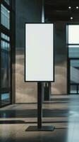Blank billboard mockup in a modern office building photo