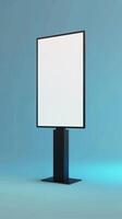 Blank billboard mockup on blue background photo