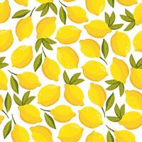 Bright and fresh lemon pattern vector