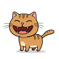 Happy Orange Cat Playful Smiling Kitty Digital Art png