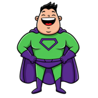 Happy Hero in Cape Playful Digital Illustration png