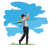 Dynamic Golf Swing Clipart with Motion Effect png