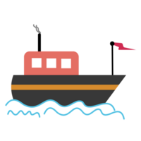 a boat with a flag on it, isolated on a transparent background png