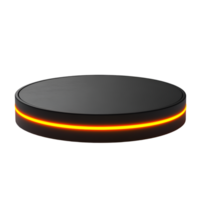 Illuminated Black Circular Platform Modern Design Element, png