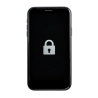 Secure Phone Lock Screen Display on transparent background. png