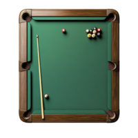 Empty Billiard Table Top View on transparent background. png