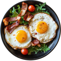 Fried Eggs on White Background on transparent background. png