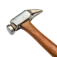 Close up of Metal Hammer Tool on transparent background. png