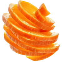 Fresh Sliced Carrots Vibrant on transparent background. png