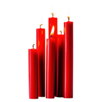 Red Candles Romantic Setting on transparent background. png