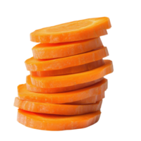 Stacked Sliced Carrots Ready to Use on transparent background. png