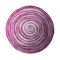 Sliced Red Onion 3D Icon Render on transparent background. png