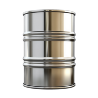 Metallic Barrel Industrial Design on transparent background. png