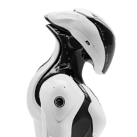 White Robot 3D Render Side View on transparent background. png