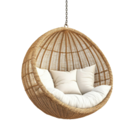 Serene Swinging Egg Chair Escape on transparent background. png