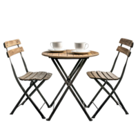 Romantic Bistro Table Setting on transparent background. png