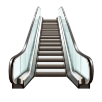 Modern Building Escalator Design on transparent background. png